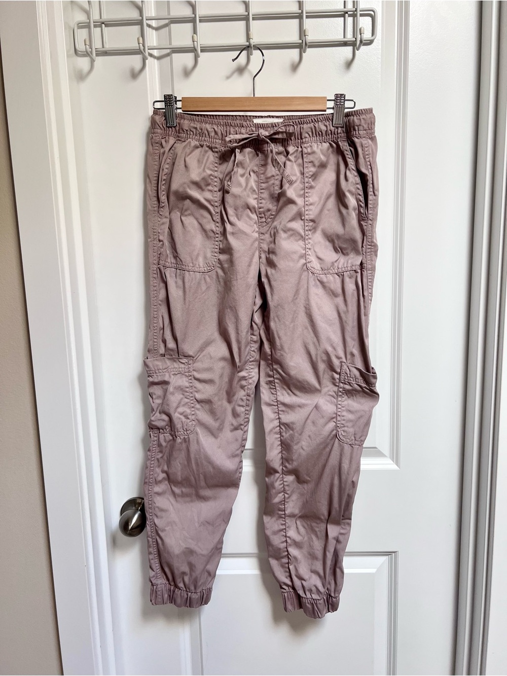 C&C California Dusty Mauve / Mushroom Cargo Jogger Pants with Drawstring Size S